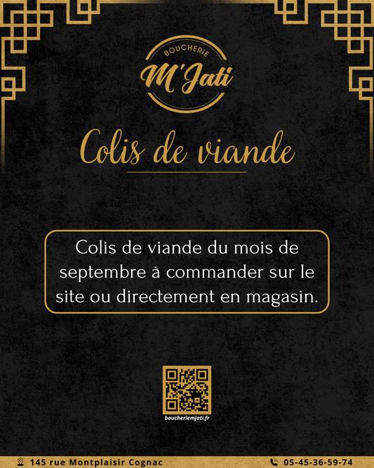 Colis de viande - Septembre Boucherie M'Jati